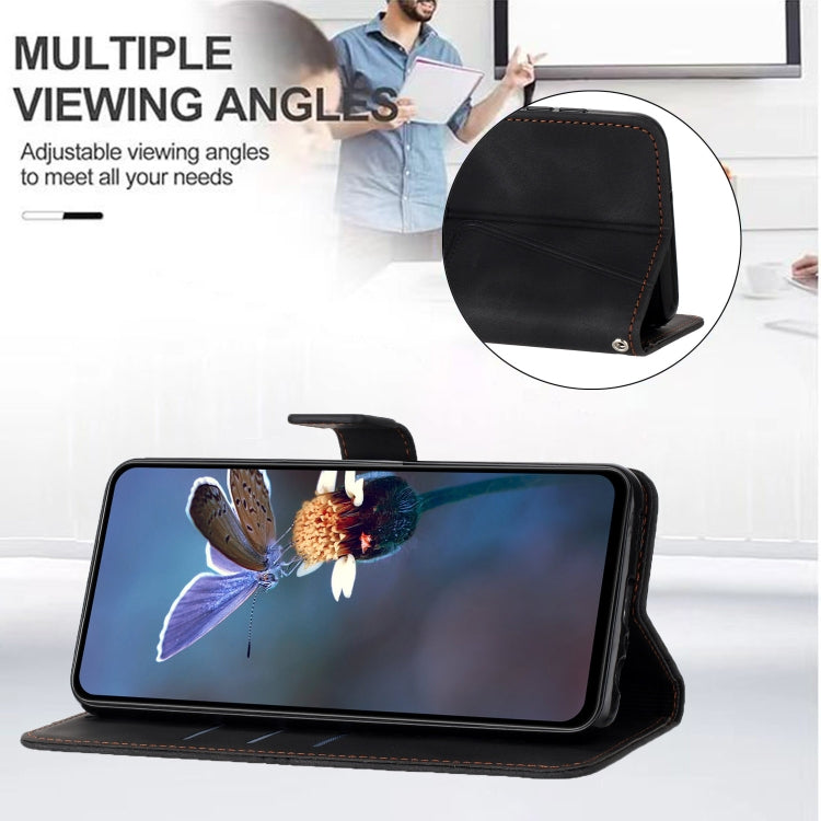 For Samsung Galaxy S25 Ultra 5G Triangle Solid Color Leather Phone Case(Black) - Galaxy S25 Ultra 5G Cases by PMC TechLife | Online Shopping South Africa | PMC TechLife | Buy Now Pay Later Mobicred