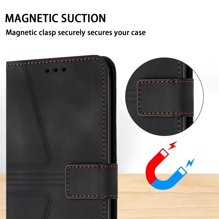 For Samsung Galaxy S25 Ultra 5G Triangle Solid Color Leather Phone Case(Black) - Galaxy S25 Ultra 5G Cases by PMC TechLife | Online Shopping South Africa | PMC TechLife | Buy Now Pay Later Mobicred