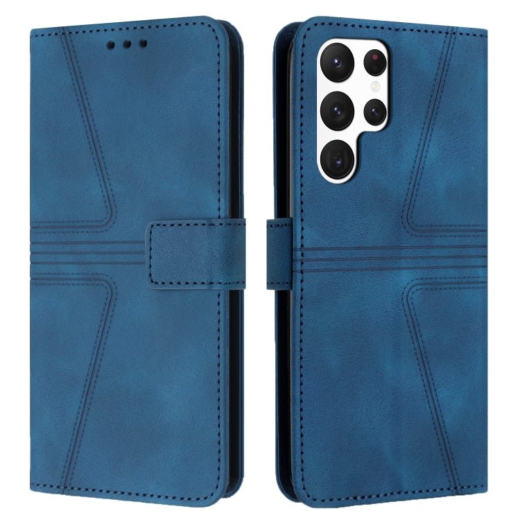 For Samsung Galaxy S25 Ultra 5G Triangle Solid Color Leather Phone Case(Blue) - free shipping - PMC TechLife - Order now!