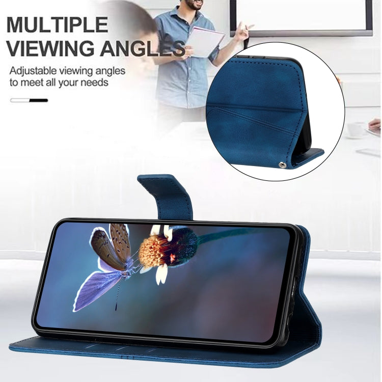 For Samsung Galaxy S25 Ultra 5G Triangle Solid Color Leather Phone Case(Blue) - free shipping - PMC TechLife - Order now!