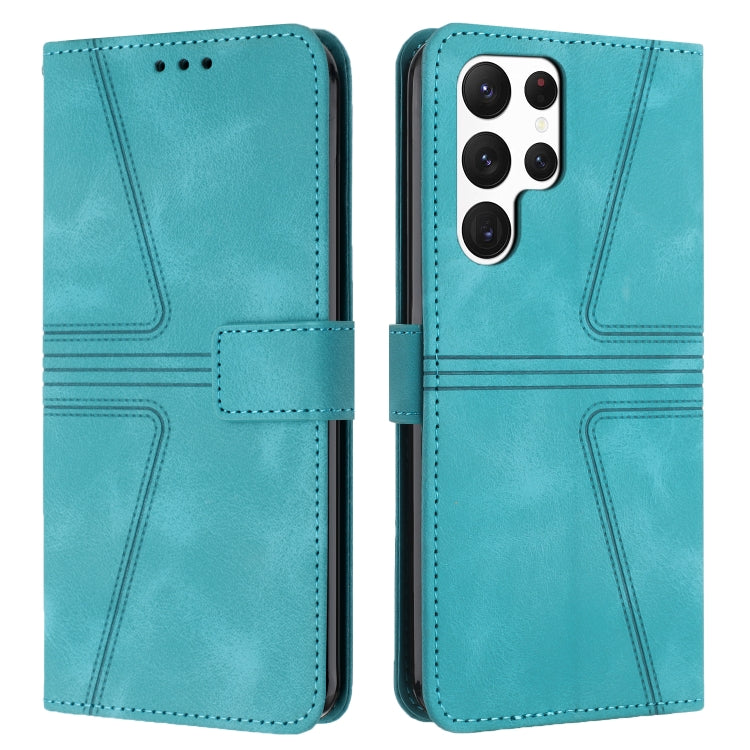 For Samsung Galaxy S25 Ultra 5G Triangle Solid Color Leather Phone Case(Green) - Galaxy S25 Ultra 5G Cases by PMC TechLife | Online Shopping South Africa | PMC TechLife | Buy Now Pay Later Mobicred