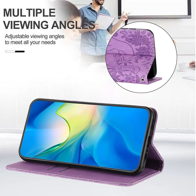 For Samsung Galaxy S25 Ultra 5G Retro Elephant Embossed Leather Phone Case(Purple) - Galaxy S25 Ultra 5G Cases by PMC Jewellery | Online Shopping South Africa | PMC Jewellery | Buy Now Pay Later Mobicred