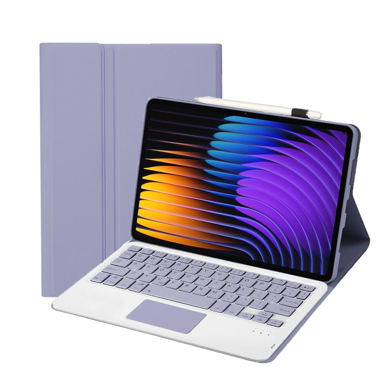 For Xiaomi Pad 7 / 7 Pro 11.2 inch A0N13-A Ultra-thin Detachable Bluetooth Keyboard Leather Tablet Case with Touchpad(Lavender White) - free shipping - PMC Jewellery - Order now!