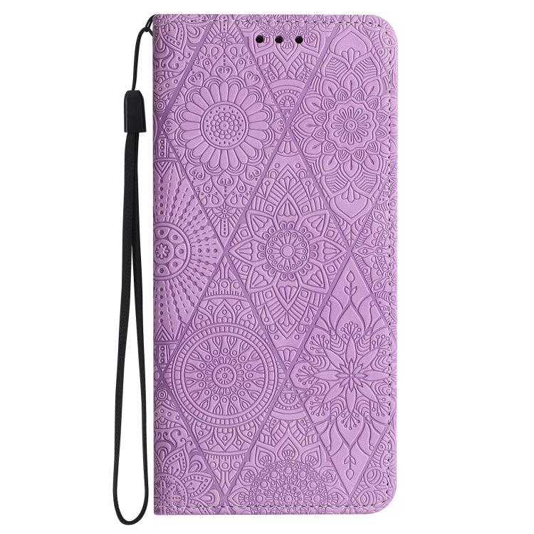 For Samsung Galaxy S25+ 5G Ethnic Embossed Adsorption Leather Phone Case(Purple) - Galaxy S25+ 5G Cases by PMC Jewellery | Online Shopping South Africa | PMC Jewellery | Buy Now Pay Later Mobicred