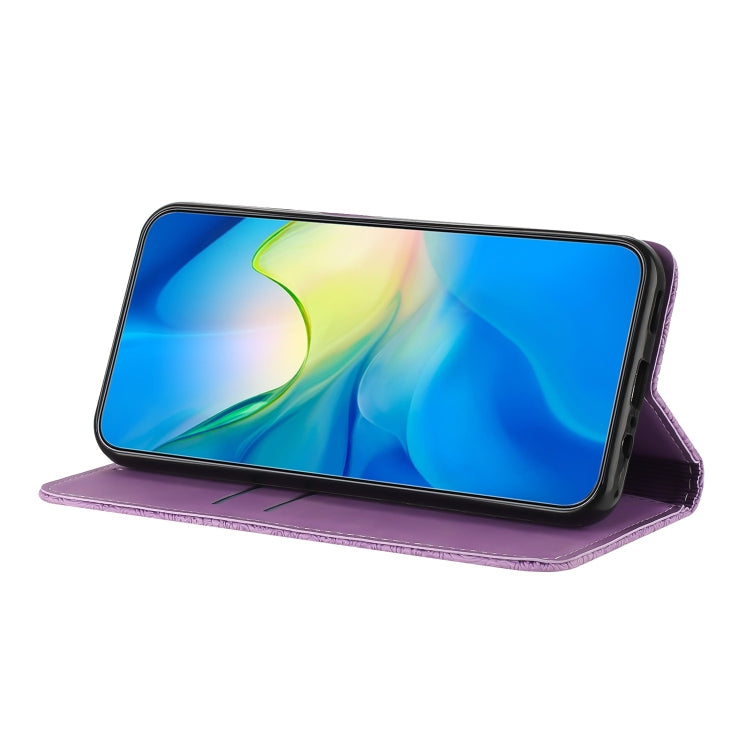 For Samsung Galaxy S25+ 5G Ethnic Embossed Adsorption Leather Phone Case(Purple) - Galaxy S25+ 5G Cases by PMC Jewellery | Online Shopping South Africa | PMC Jewellery | Buy Now Pay Later Mobicred