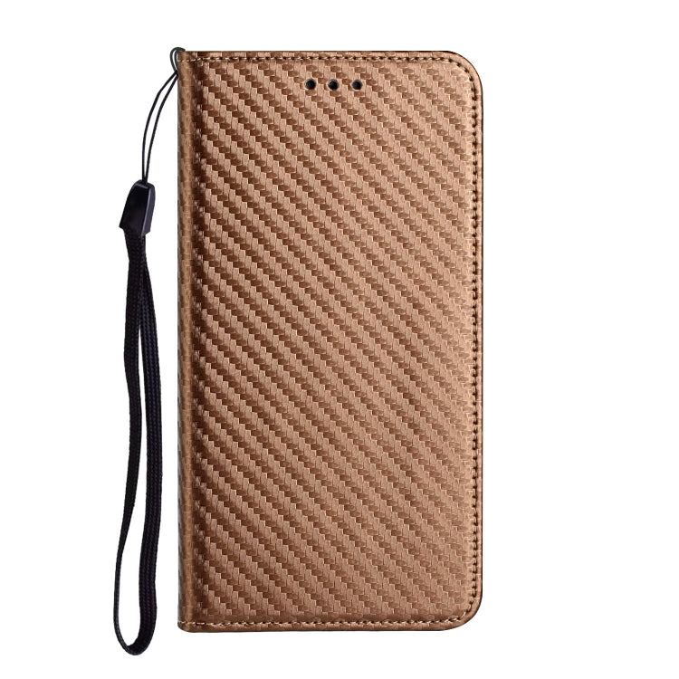 For Samsung Galaxy S25 5G Carbon Fiber Texture Magnetic Flip Leather Phone Case(Brown) - free shipping - PMC Jewellery - Order now!