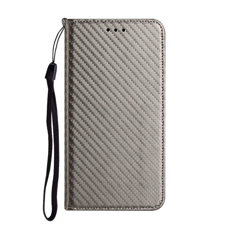 For Samsung Galaxy S25 5G Carbon Fiber Texture Magnetic Flip Leather Phone Case(Grey) - free shipping - PMC Jewellery - Order now!