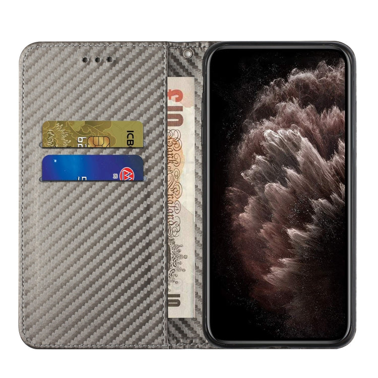 For Samsung Galaxy S25 5G Carbon Fiber Texture Magnetic Flip Leather Phone Case(Grey) - free shipping - PMC Jewellery - Order now!