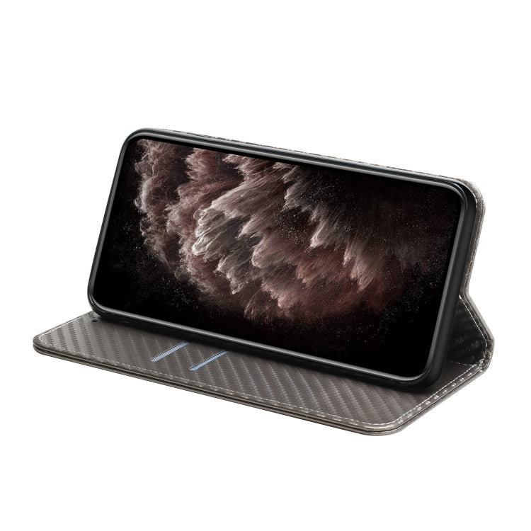 For Samsung Galaxy S25 Ultra 5G Carbon Fiber Texture Magnetic Flip Leather Phone Case(Grey) - Galaxy S25 Ultra 5G Cases by PMC Jewellery | Online Shopping South Africa | PMC Jewellery | Buy Now Pay Later Mobicred