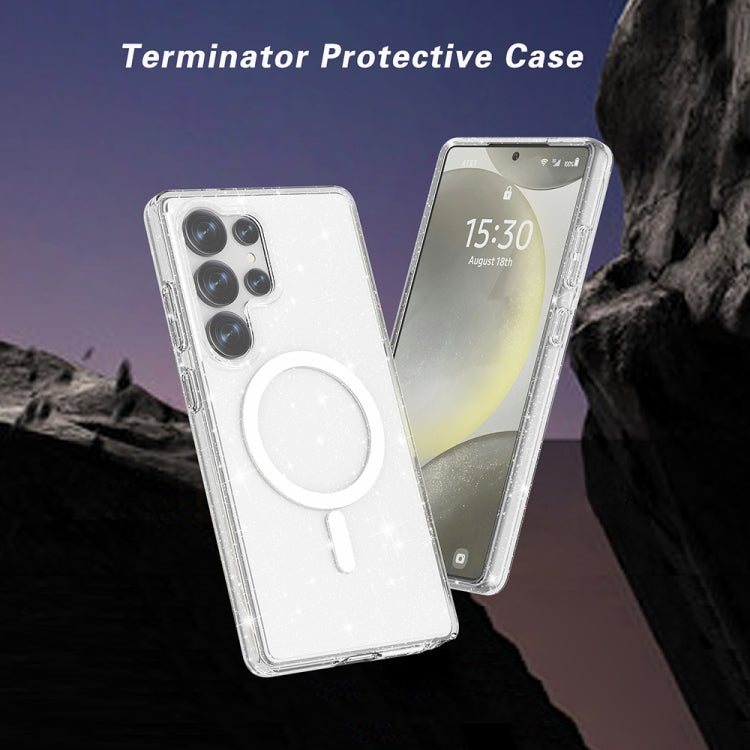For Samsung Galaxy S25 Ultra 5G Terminator MagSafe Magnetic Phone Case(Glitter White) - Galaxy S25 Ultra 5G Cases by PMC Jewellery | Online Shopping South Africa | PMC Jewellery | Buy Now Pay Later Mobicred