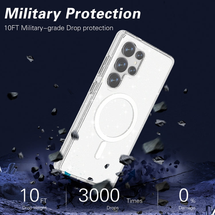 For Samsung Galaxy S25 Ultra 5G Terminator MagSafe Magnetic Phone Case(Glitter White) - Galaxy S25 Ultra 5G Cases by PMC Jewellery | Online Shopping South Africa | PMC Jewellery | Buy Now Pay Later Mobicred