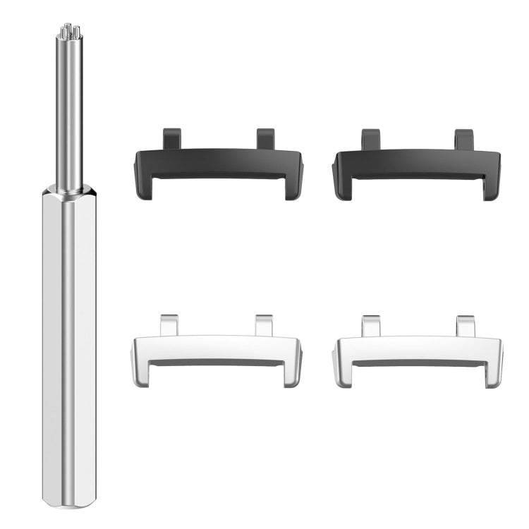 For Amazfit T-Rex 3 1 Pair Metal Head Adapter Watch Band Connector With Removal Tool(Black) - Watch Bands by PMc TechLife | Online Shopping South Africa | PMc TechLife | Buy Now Pay Later Mobicred