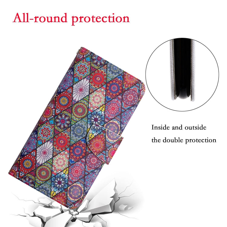 For Samsung Galaxy S25+ 5G Colored Drawing Pattern Leather Phone Case(Diamond Kaleidoscope) - Galaxy S25+ 5G Cases by PMC Jewellery | Online Shopping South Africa | PMC Jewellery | Buy Now Pay Later Mobicred