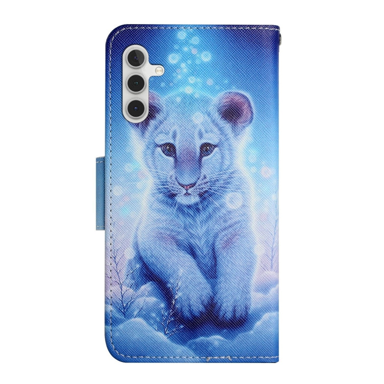 For Samsung Galaxy S25+ 5G Colored Drawing Pattern Leather Phone Case(Little Leopard) - free shipping - PMC Jewellery - Order now!