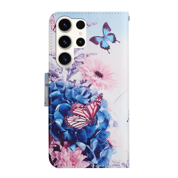For Samsung Galaxy S25 Ultra 5G Colored Drawing Pattern Leather Phone Case(Purple Butterfly) - Galaxy S25 Ultra 5G Cases by PMC Jewellery | Online Shopping South Africa | PMC Jewellery | Buy Now Pay Later Mobicred