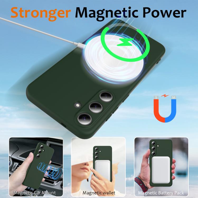 For Samsung Galaxy S25+ 5G Shockproof Silicone Magsafe Phone Case(Dark Green) - Galaxy S25+ 5G Cases by PMC Jewellery | Online Shopping South Africa | PMC Jewellery | Buy Now Pay Later Mobicred