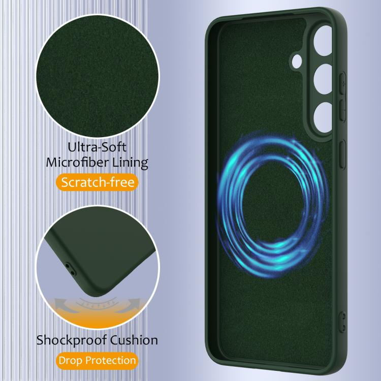 For Samsung Galaxy S25+ 5G Shockproof Silicone Magsafe Phone Case(Dark Green) - Galaxy S25+ 5G Cases by PMC Jewellery | Online Shopping South Africa | PMC Jewellery | Buy Now Pay Later Mobicred