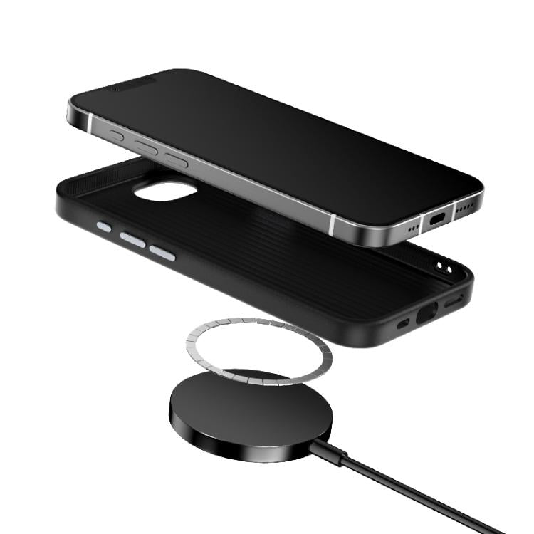 For iPhone 16e ABEEL 6D Micro Relief MagSafe Magnetic Phone Case(Carbon Fiber Black) - iPhone 16e Cases by PMC TechLife | Online Shopping South Africa | PMC TechLife | Buy Now Pay Later Mobicred
