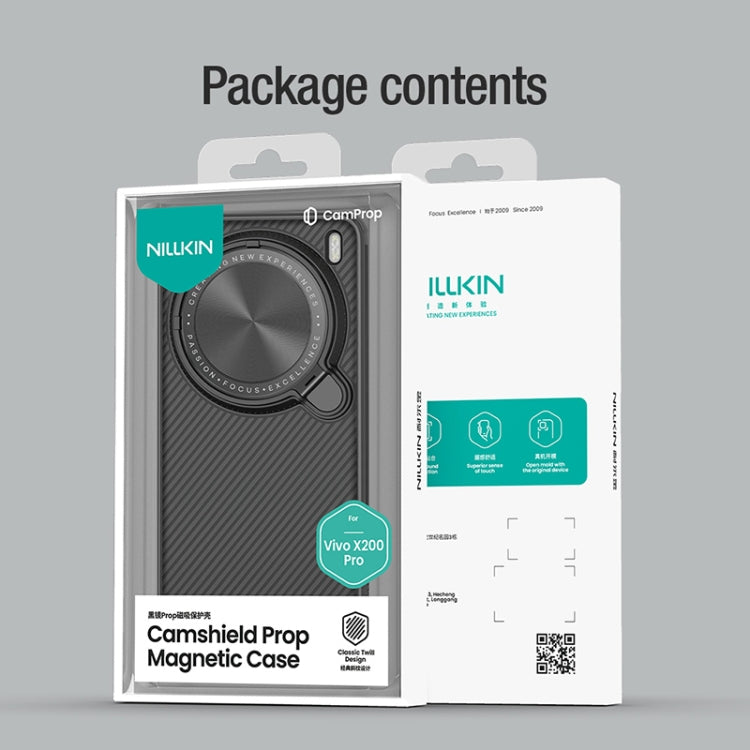 For vivo X200 Pro NILLKIN CamShield Prop MagSafe Magnetic PC Phone Case(Black) - vivo Cases by NILLKIN | Online Shopping South Africa | PMC Jewellery | Buy Now Pay Later Mobicred