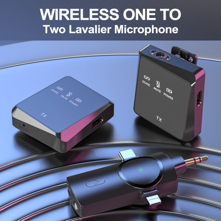 AP009 Wireless One to Two Lavalier Microphone with 3 in 1 Receiver(Black) - Microphone by PMC TechLife | Online Shopping South Africa | PMC TechLife | Buy Now Pay Later Mobicred