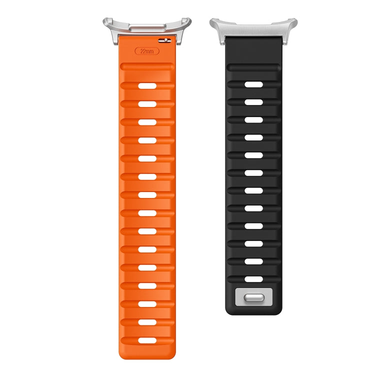 For Samsung Galaxy Watch Ultra 47mm Magnetic Silicone Watch Band(Black Orange+Silver) - free shipping - PMC TechLife - Order now!