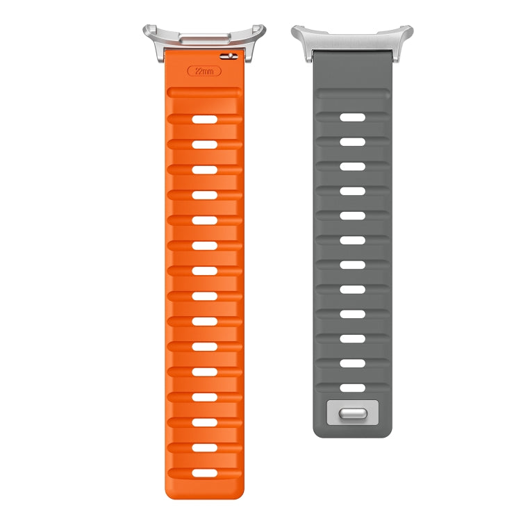 For Samsung Galaxy Watch Ultra 47mm Magnetic Silicone Watch Band(Grey Orange+Silver) - free shipping - PMC TechLife - Order now!