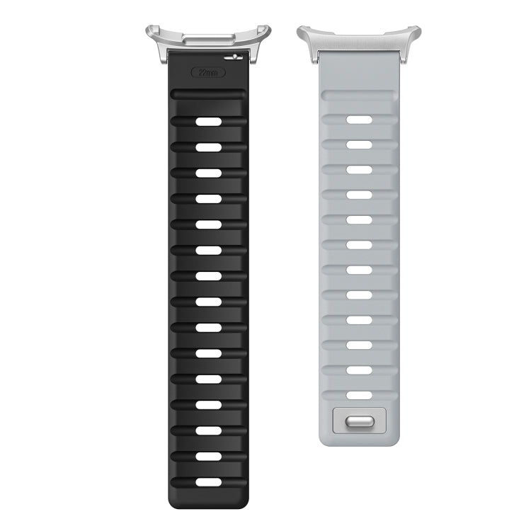For Samsung Galaxy Watch Ultra 47mm Magnetic Silicone Watch Band(Light Grey Black+Silver) - free shipping - PMC TechLife - Order now!
