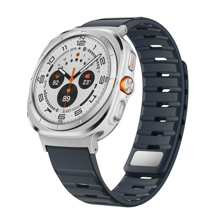 For Samsung Galaxy Watch Ultra 47mm Magnetic Silicone Watch Band(Midnight Color+Silver) - free shipping - PMC TechLife - Order now!