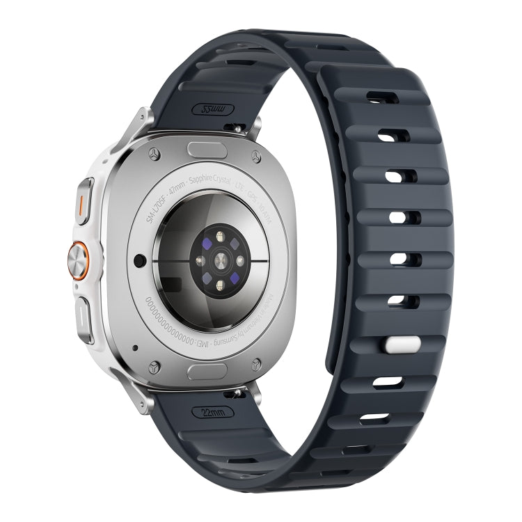 For Samsung Galaxy Watch Ultra 47mm Magnetic Silicone Watch Band(Midnight Color+Silver) - free shipping - PMC TechLife - Order now!