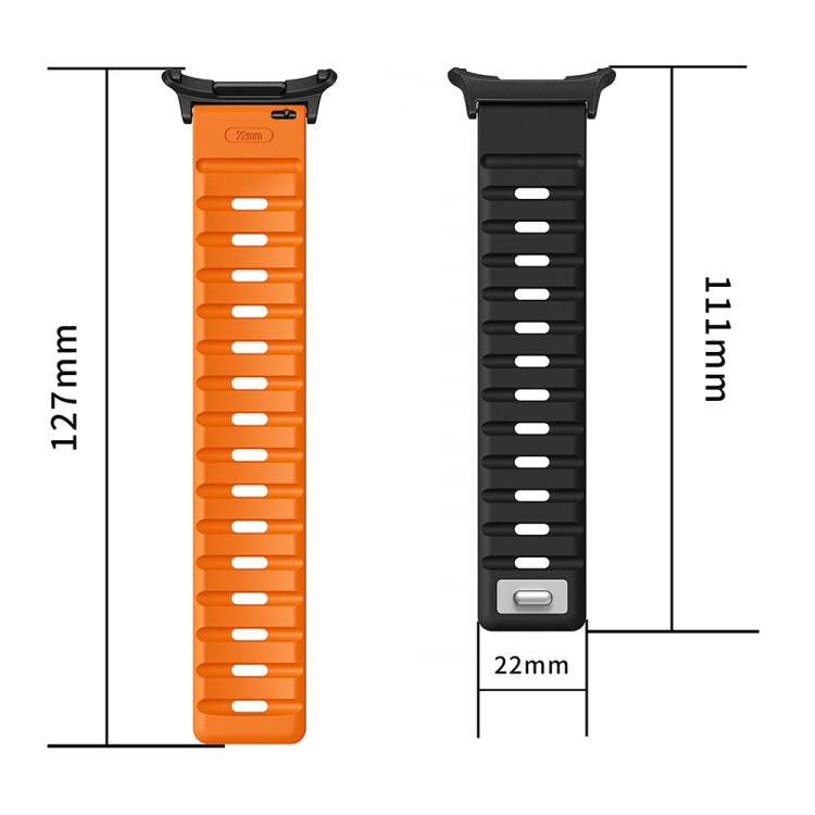 For Samsung Galaxy Watch Ultra 47mm Magnetic Silicone Watch Band(Black Orange+Silver) - free shipping - PMC TechLife - Order now!