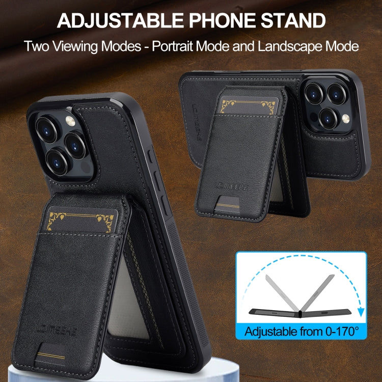 For iPhone 16 Pro Max LC.IMEEKE L3 Series Detachable RFID Card Bag Magsafe Phone Case(Black) - iPhone 16 Pro Max Cases by LC.IMEEKE | Online Shopping South Africa | PMC Jewellery | Buy Now Pay Later Mobicred