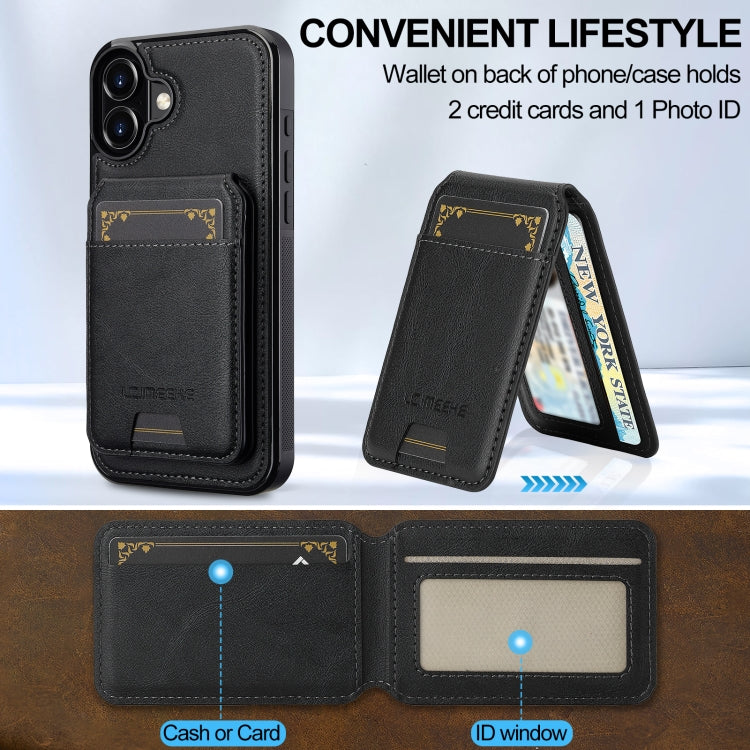 For iPhone 16 LC.IMEEKE L3 Series Detachable RFID Card Bag Magsafe Phone Case(Black) - iPhone 16 Cases by LC.IMEEKE | Online Shopping South Africa | PMC Jewellery | Buy Now Pay Later Mobicred