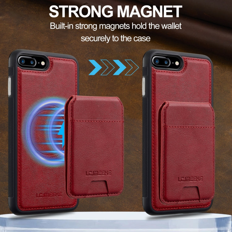 For iPhone 16e LC.IMEEKE L3 Series Detachable RFID Card Bag Magsafe Phone Case(Red) - iPhone 16e Cases by LC.IMEEKE | Online Shopping South Africa | PMC TechLife | Buy Now Pay Later Mobicred