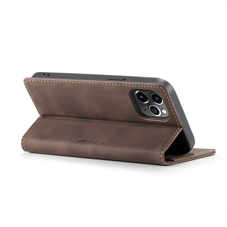 For iPhone 12 Pro Max CaseMe-013 Multifunctional Retro Frosted Horizontal Flip Leather Case with Card Slot & Holder & Wallet(Coffee) - iPhone 12 Pro Max Cases by CaseMe | Online Shopping South Africa | PMC Jewellery | Buy Now Pay Later Mobicred