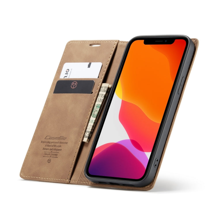 For iPhone 12 Pro Max CaseMe-013 Multifunctional Retro Frosted Horizontal Flip Leather Case with Card Slot & Holder & Wallet(Brown) - iPhone 12 Pro Max Cases by CaseMe | Online Shopping South Africa | PMC Jewellery | Buy Now Pay Later Mobicred