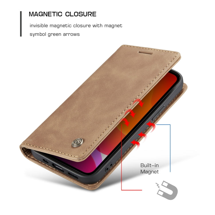 For iPhone 12 Pro Max CaseMe-013 Multifunctional Retro Frosted Horizontal Flip Leather Case with Card Slot & Holder & Wallet(Brown) - iPhone 12 Pro Max Cases by CaseMe | Online Shopping South Africa | PMC Jewellery | Buy Now Pay Later Mobicred