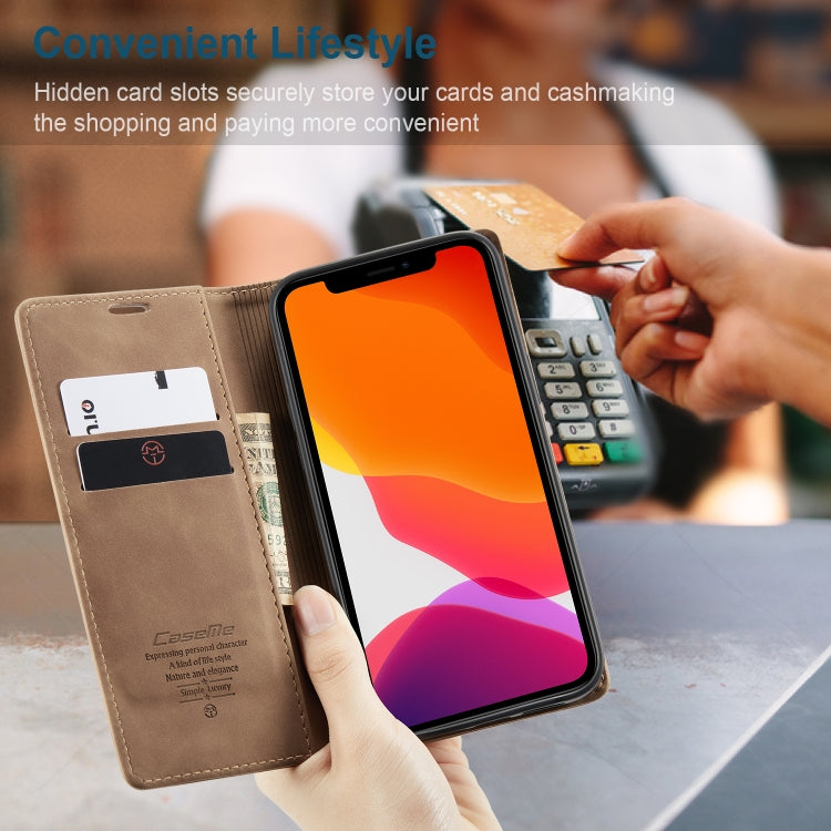 For iPhone 12 Pro Max CaseMe-013 Multifunctional Retro Frosted Horizontal Flip Leather Case with Card Slot & Holder & Wallet(Brown) - iPhone 12 Pro Max Cases by CaseMe | Online Shopping South Africa | PMC Jewellery | Buy Now Pay Later Mobicred