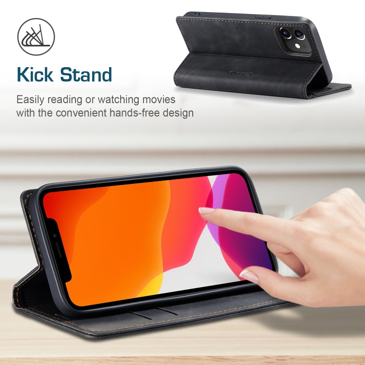For iPhone 12 / 12 Pro CaseMe-013 Multifunctional Retro Frosted Horizontal Flip Leather Case with Card Slot & Holder & Wallet(Black) - iPhone 12 / 12 Pro Cases by CaseMe | Online Shopping South Africa | PMC Jewellery | Buy Now Pay Later Mobicred