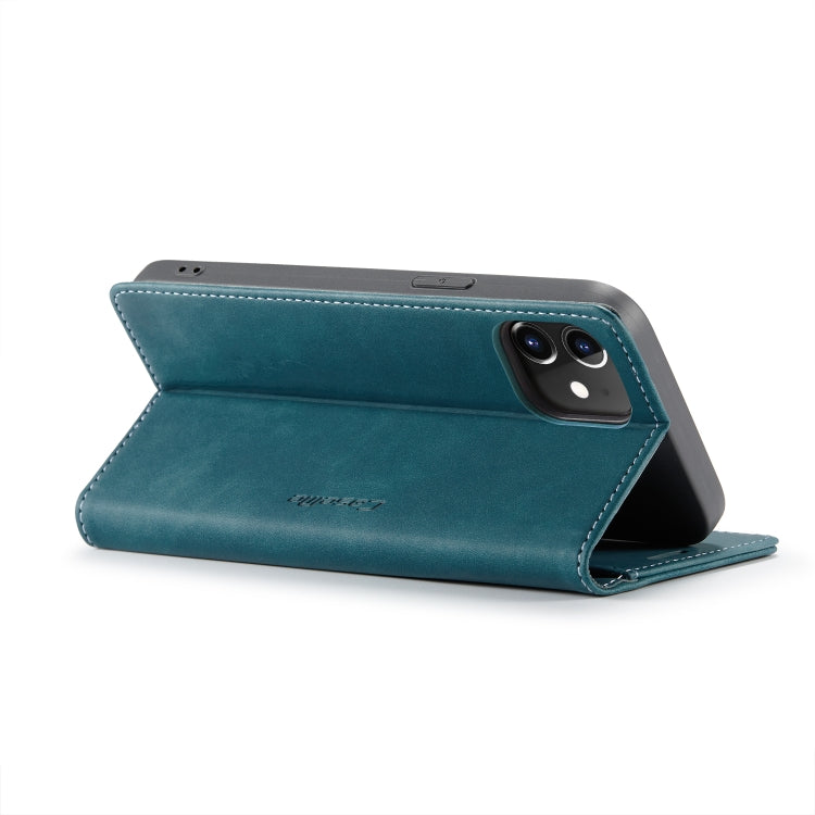 For iPhone 12 / 12 Pro CaseMe-013 Multifunctional Retro Frosted Horizontal Flip Leather Case with Card Slot & Holder & Wallet(Blue) - iPhone 12 / 12 Pro Cases by CaseMe | Online Shopping South Africa | PMC Jewellery | Buy Now Pay Later Mobicred