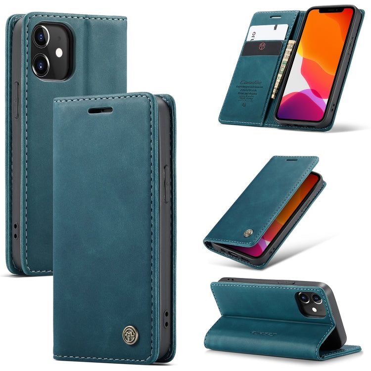 For iPhone 12 mini CaseMe-013 Multifunctional Retro Frosted Horizontal Flip Leather Case with Card Slot & Holder & Wallet(Blue) - free shipping - PMC Jewellery - Order now!