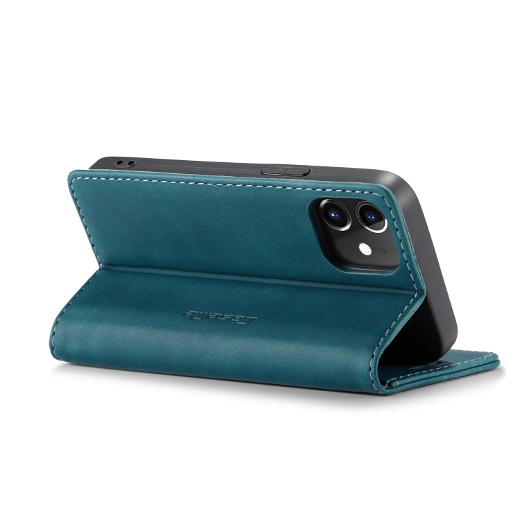 For iPhone 12 mini CaseMe-013 Multifunctional Retro Frosted Horizontal Flip Leather Case with Card Slot & Holder & Wallet(Blue) - free shipping - PMC Jewellery - Order now!