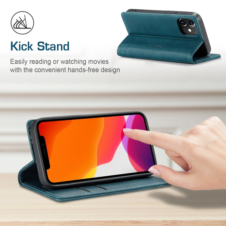For iPhone 12 mini CaseMe-013 Multifunctional Retro Frosted Horizontal Flip Leather Case with Card Slot & Holder & Wallet(Blue) - free shipping - PMC Jewellery - Order now!