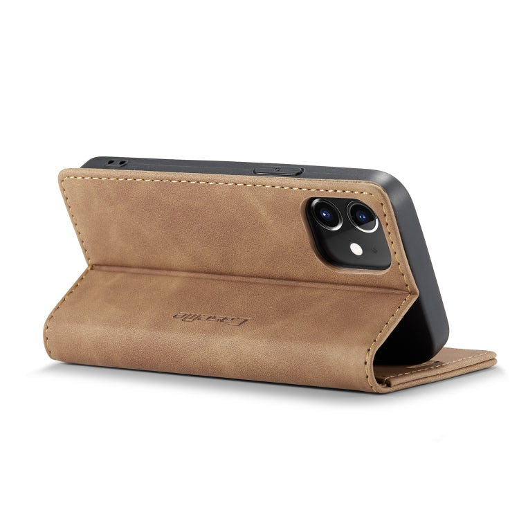 For iPhone 12 mini CaseMe-013 Multifunctional Retro Frosted Horizontal Flip Leather Case with Card Slot & Holder & Wallet(Brown) - iPhone 12 mini Cases by CaseMe | Online Shopping South Africa | PMC Jewellery | Buy Now Pay Later Mobicred