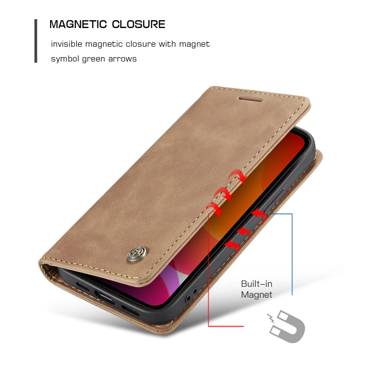 For iPhone 12 mini CaseMe-013 Multifunctional Retro Frosted Horizontal Flip Leather Case with Card Slot & Holder & Wallet(Brown) - iPhone 12 mini Cases by CaseMe | Online Shopping South Africa | PMC Jewellery | Buy Now Pay Later Mobicred