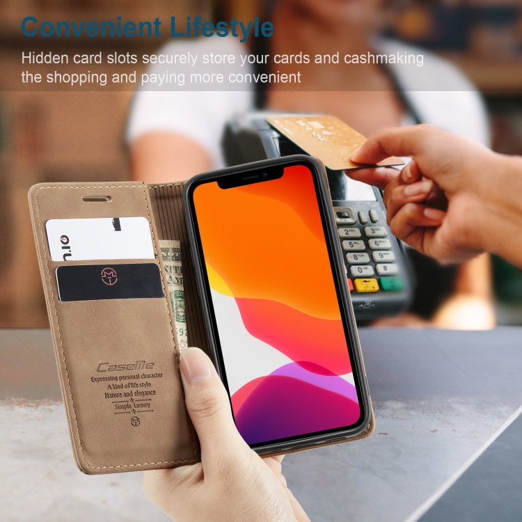 For iPhone 12 mini CaseMe-013 Multifunctional Retro Frosted Horizontal Flip Leather Case with Card Slot & Holder & Wallet(Brown) - iPhone 12 mini Cases by CaseMe | Online Shopping South Africa | PMC Jewellery | Buy Now Pay Later Mobicred