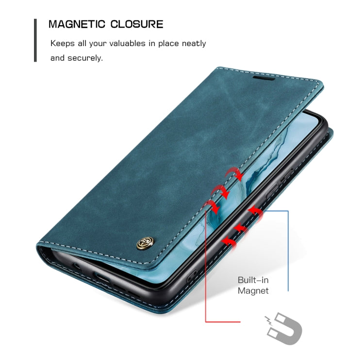 For OnePlus Nord CaseMe-013 Multifunctional Retro Frosted Horizontal Flip Leather Case with Card Slot & Holder & Wallet(Blue) - OnePlus Cases by CaseMe | Online Shopping South Africa | PMC Jewellery | Buy Now Pay Later Mobicred