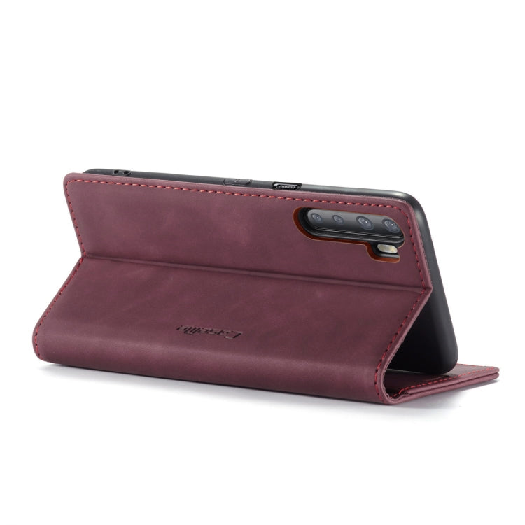 For OnePlus Nord CaseMe-013 Multifunctional Retro Frosted Horizontal Flip Leather Case with Card Slot & Holder & Wallet(Wine Red) - OnePlus Cases by CaseMe | Online Shopping South Africa | PMC TechLife | Buy Now Pay Later Mobicred