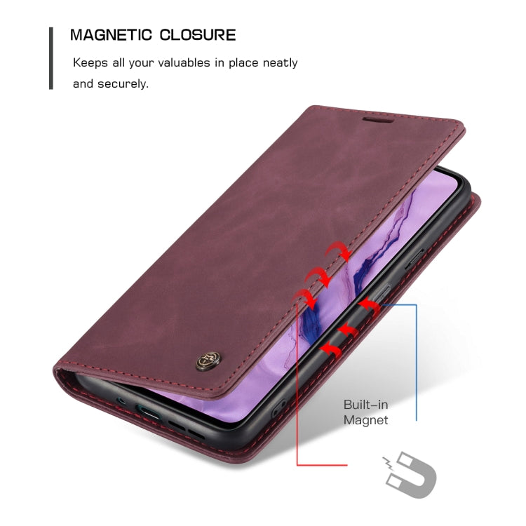 For OnePlus Nord CaseMe-013 Multifunctional Retro Frosted Horizontal Flip Leather Case with Card Slot & Holder & Wallet(Wine Red) - OnePlus Cases by CaseMe | Online Shopping South Africa | PMC TechLife | Buy Now Pay Later Mobicred