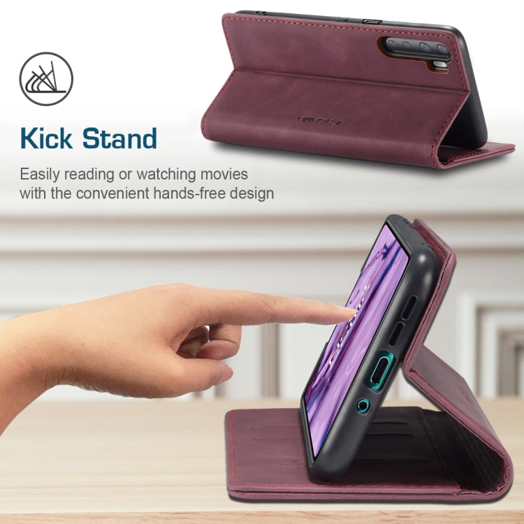 For OnePlus Nord CaseMe-013 Multifunctional Retro Frosted Horizontal Flip Leather Case with Card Slot & Holder & Wallet(Wine Red) - OnePlus Cases by CaseMe | Online Shopping South Africa | PMC TechLife | Buy Now Pay Later Mobicred