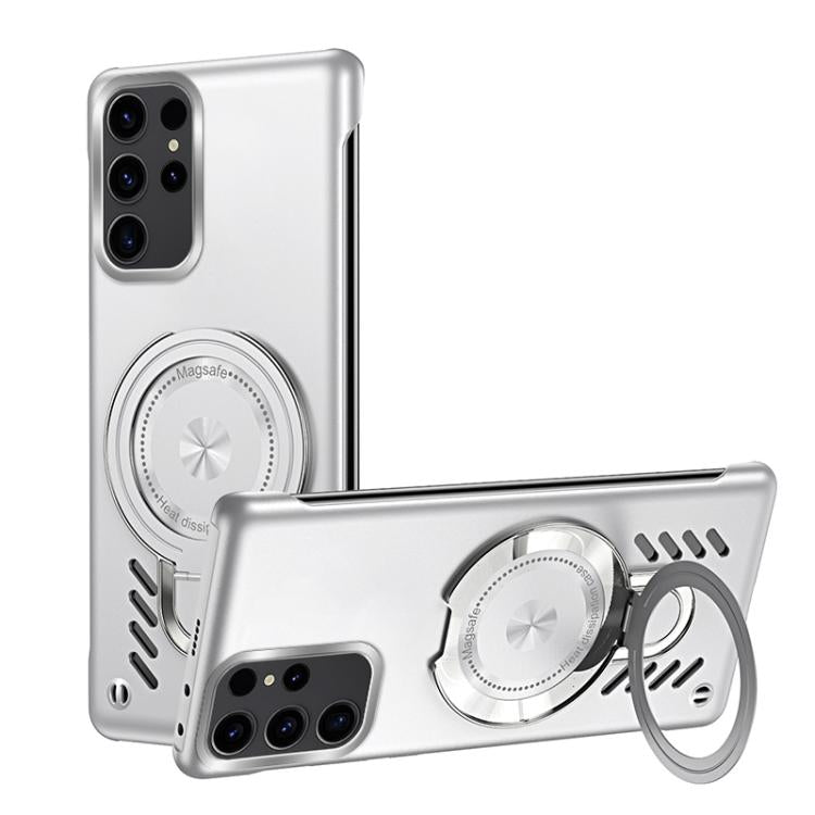 For Samsung Galaxy S25 Ultra 5G Ice Sense Series Graphene Cooling MagSafe Holder Phone Case(Silver) - Galaxy S25 Ultra 5G Cases by PMC TechLife | Online Shopping South Africa | PMC TechLife | Buy Now Pay Later Mobicred